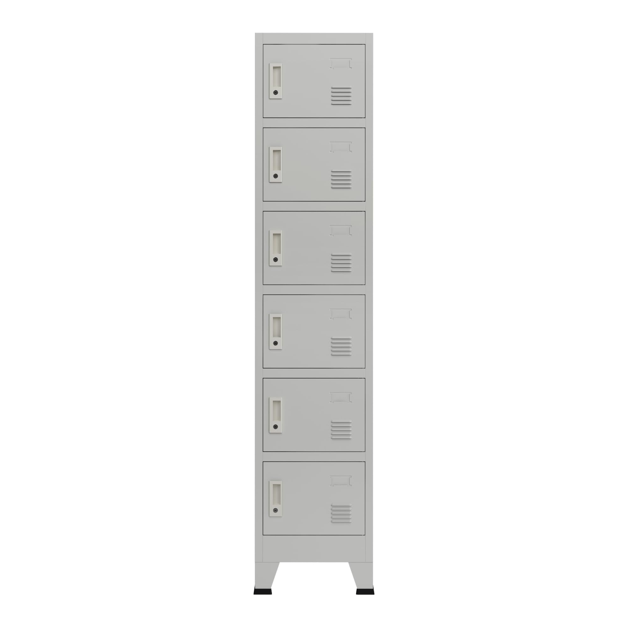 [en.casa] Metallschrank Joroinen mit 6 Türen abschließbarer Stahlschrank Schließfachschrank Spind Werkstatt Umkleideschrank Aufbewahrungsschrank 180 x 38 x 45 cm Grau