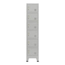 [en.casa] Metallschrank Joroinen mit 6 Türen abschließbarer Stahlschrank Schließfachschrank Spind Werkstatt Umkleideschrank Aufbewahrungsschrank 180 x 38 x 45 cm Grau