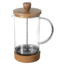 Frenchpress Kaffeedrücker Teepresse Siebstempel-Kanne Glas Bambus Kork 600 ml für 2 Pott Kaffee oder Tee