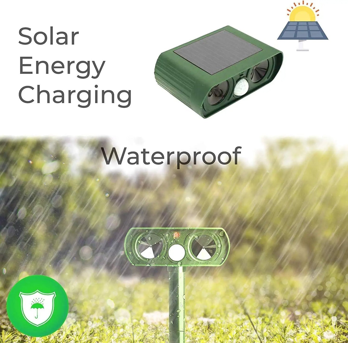Rebolet | Ultraschall Vogel + Schädling Abwehr Solarbetrieben - Lange Reichweite