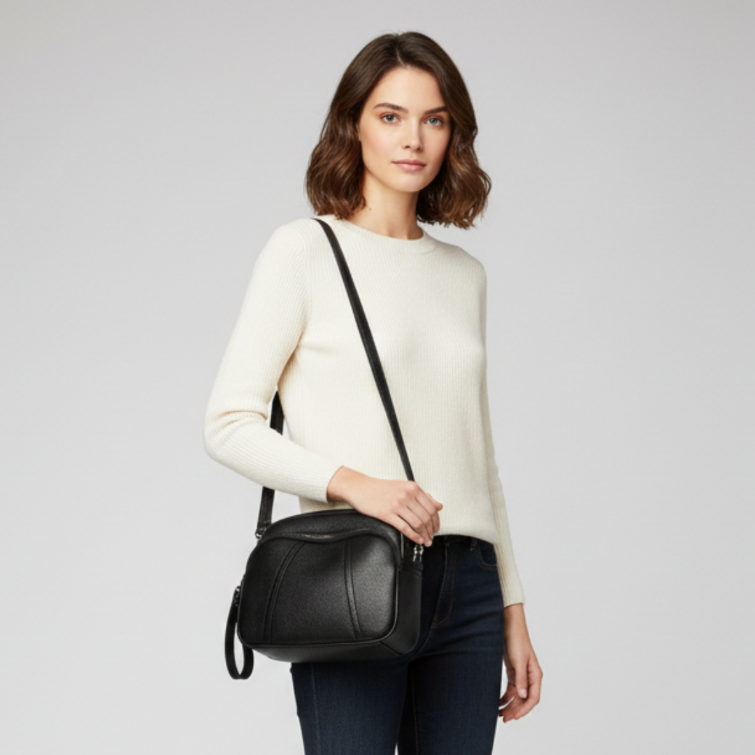 Weiche Satchel-Tasche in genarbter Optik