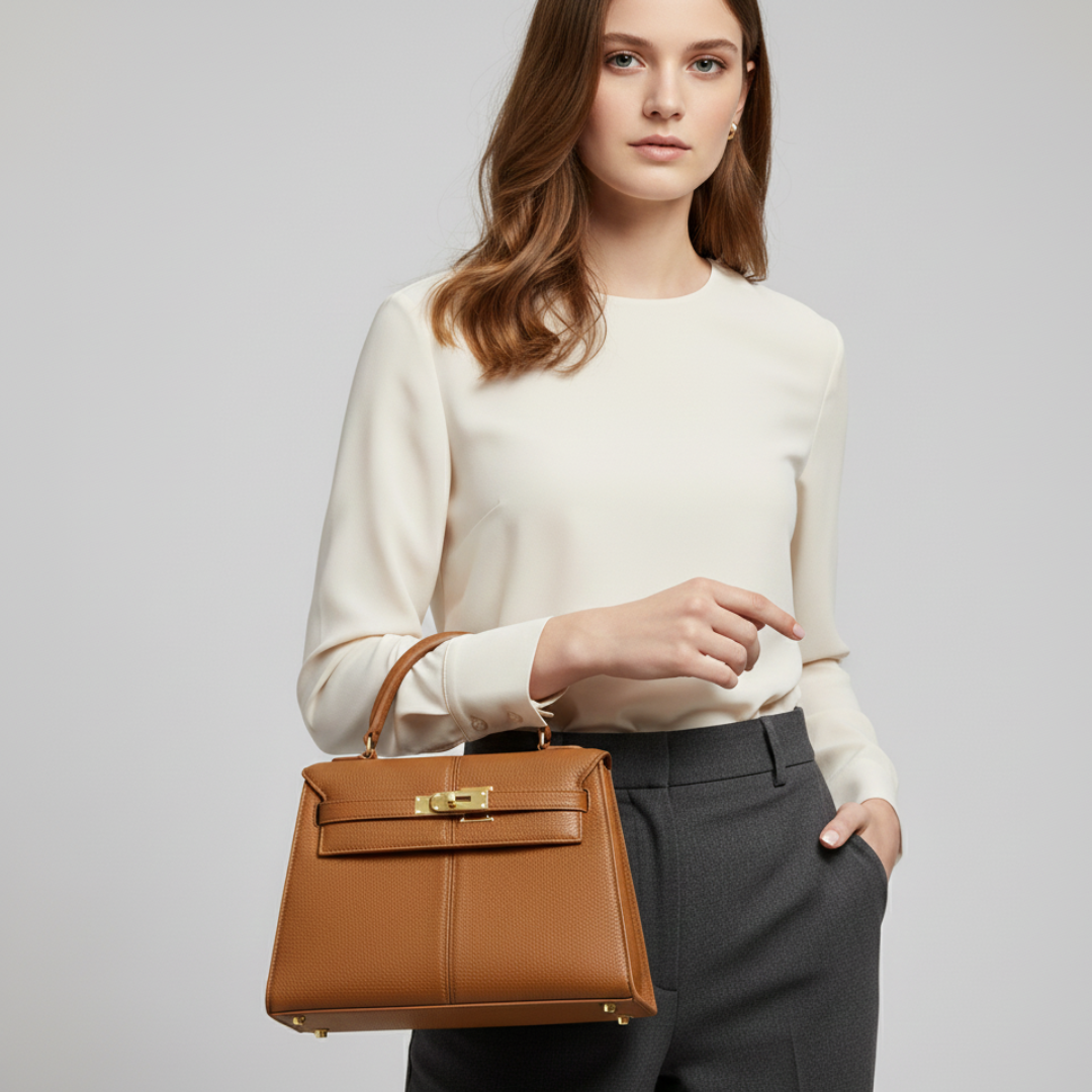 Große quadratische Handtasche mit Tragegriff