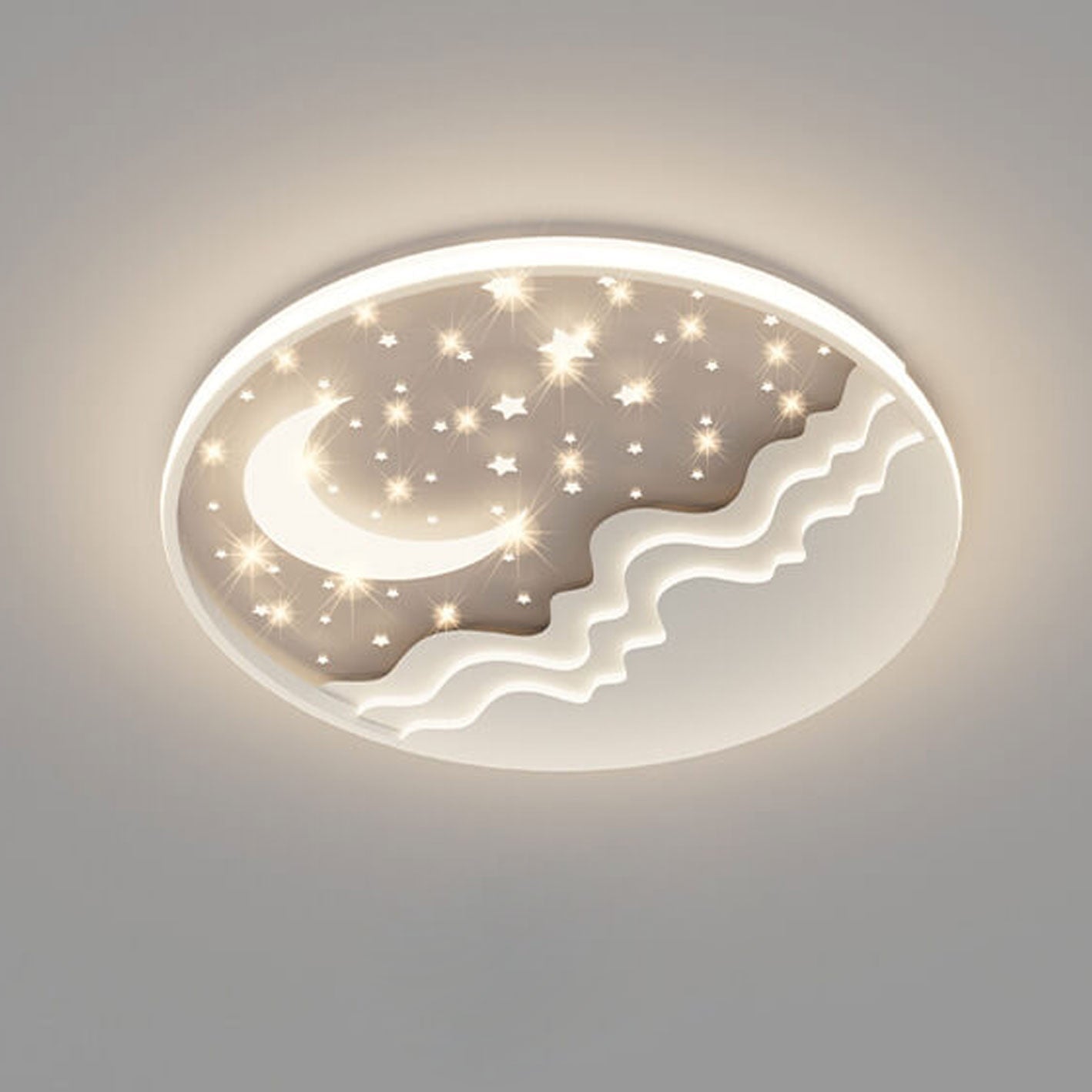 Rebolet| LunaAura LED-Deckenleuchte | Himmlisches Mond-Stern-Design