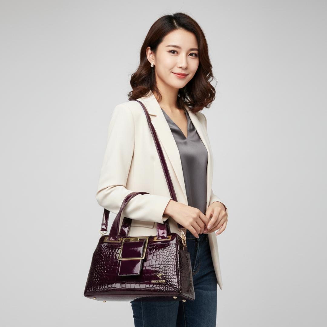 Große Lack-Tote-Tasche