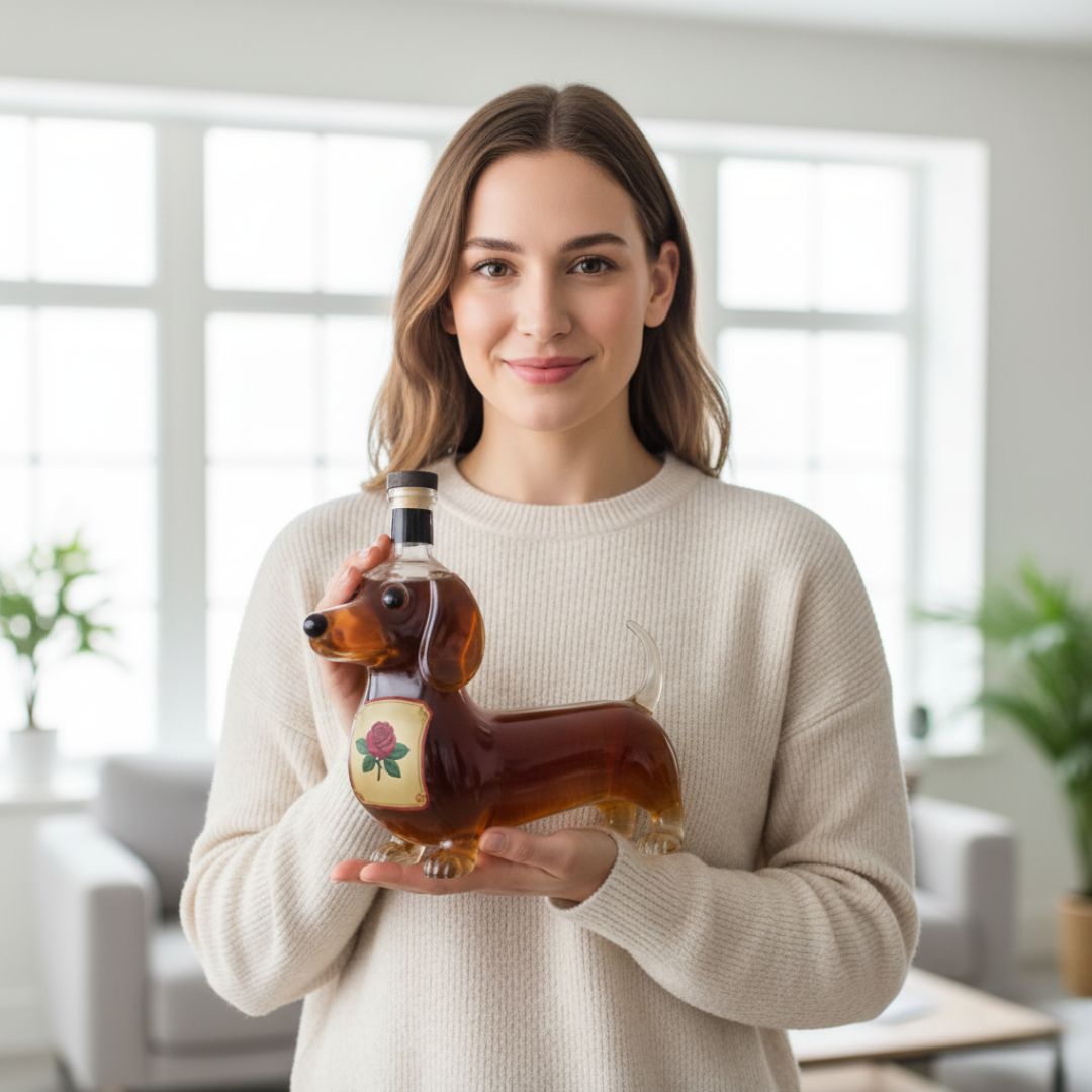 Rebolet | Handgefertigte Flasche aus Glas in Hundeform – Hundeliebhaber lieben sie
