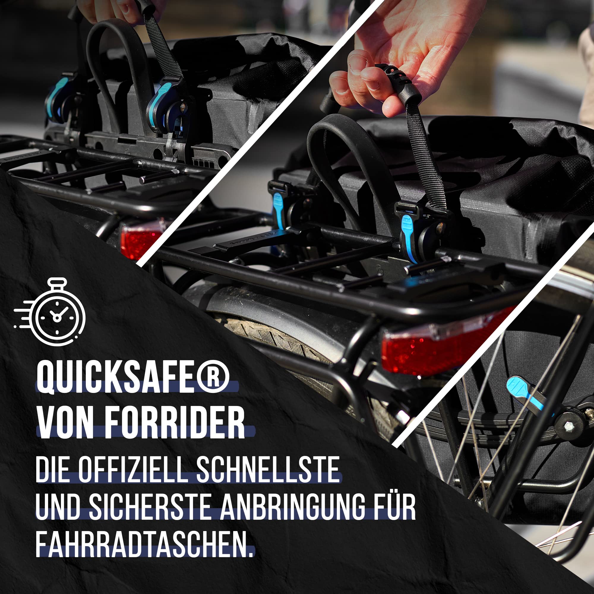 Forrider Fahrradtaschen für Gepäckträger Wasserdicht Reflektierend | Gepäckträgertaschen 25L | Sattel Tasche fürs Fahrrad zum Einkaufen