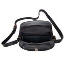 Leather Lane 'Felicia' Handtasche Echtes Leder Vintage Umhängetasche für Damen Retro Design Ledertasche Schultertasche Naturleder Schwarz M