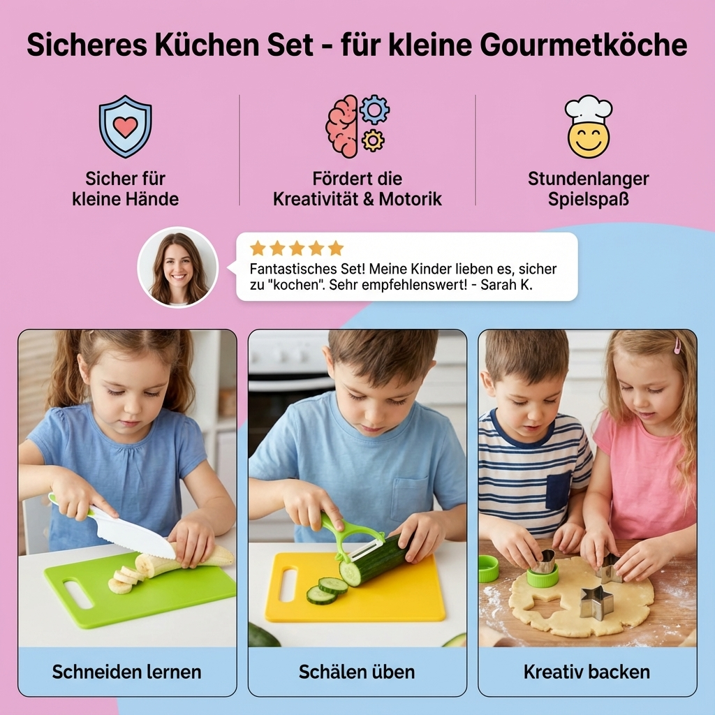 Rebolet | Kinder Küchen Set Sicheres Kochspielzeug