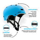 PANK Kinder Jugend Fahrradhelm Skateboardhelm, Rollschuhhelm, Scooterhelm I CE-geprüft I Altersempfehlung 6-13 Jahre I Einheitsgröße (50-54cm) I Blau…