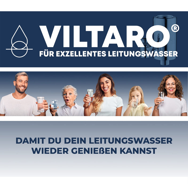 VILTARO® Wasserfilter Kartusche | Filterkartusche für Wasserfilter Wasserhahn | Wasser Filtersystem mit Aktivkohlefilter aus nachhaltigem CoconutBlock