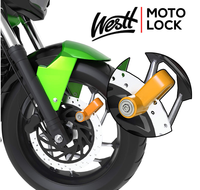 Westt Lock - abus fahrradschloss Hochleistungs Scheibenbremsrotor Diebstahlschutz Radschloss bremsscheibenschloss für Motorrad Roller - Yellow