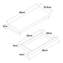 [en.casa] Wandregal Karkkila mit Schublade Hängeregal Weiß 60 x 23,5 x 8 cm Wandboard