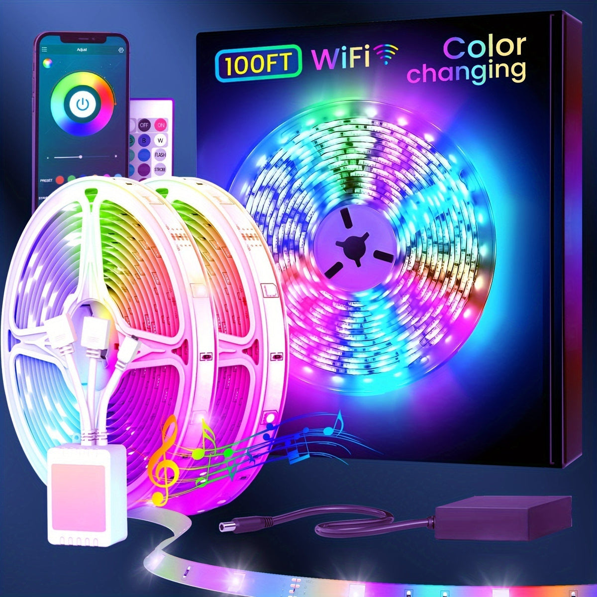 LED Strip Lights, Farbwechsel, App-Steuerung