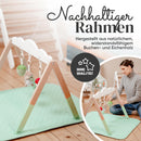 Cozy & Kin® Spielbogen Baby Holz mit Spielmatte & Spielzeug für die sensorische Entwicklung - 2in1 Spielebogen ohne Umkippen | Krabbeldecke für Bauchlage, Rückenlage | Stabil & Standfest