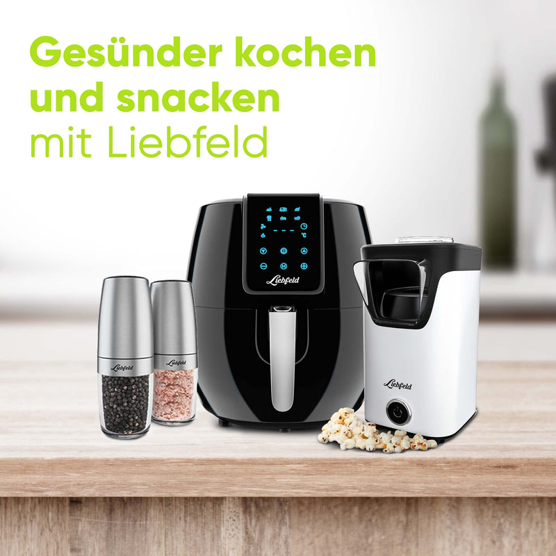 ﻿﻿Liebfeld Heißluftfritteuse XXL (5,3L) - 1800W Airfryer Heißluft Fritöse Friteuse - Abnehmen durch Kochen ohne Fett & Öl - Inkl. Heissluft Air Fryer, Frittierkorb, Backform