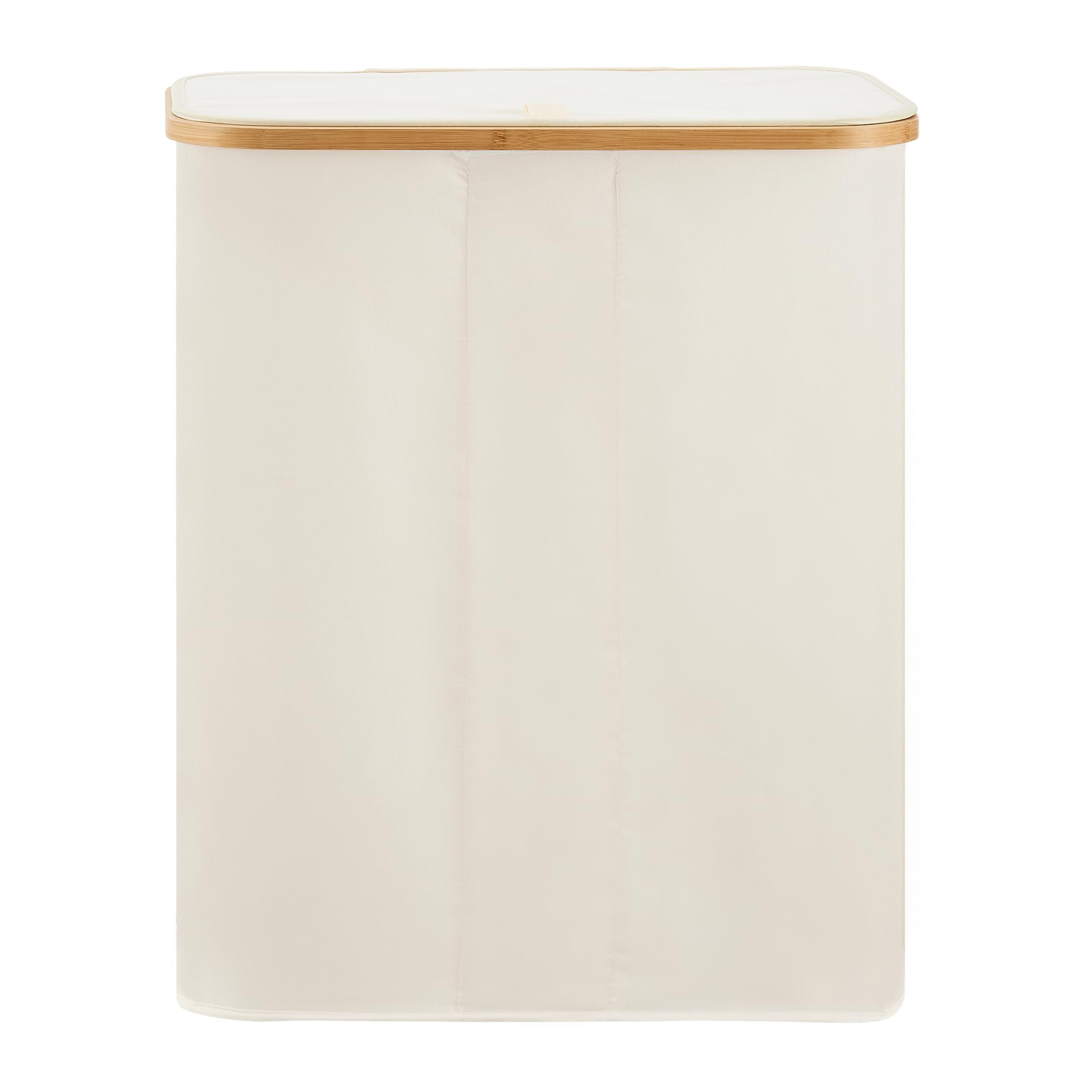 [en.casa] Wäschekorb Rusko Wäschebox mit Deckel Wäschesortierer Wäschesammler 3 Fächer Herausnehmbar Laundry Basket Atmungsaktive Wäschesäcke Klappbar 140L Bambus Beige