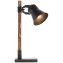 BRILLIANT Lampe, Decca Tischleuchte schwarz stahl, 1x A60, E27, 10W, Holz aus nachhaltiger Waldwirtschaft (FSC)