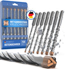 STONE REEF Betonbohrer Set Profi - [7-teilig inkl. Bohrerkassette] - SDS Plus Bohrer Set Ø 5mm, 6mm, 8mm, 10mm, 12mm x 156mm - Steinbohrer , Beton, Wandbohrer, Bohrersatz