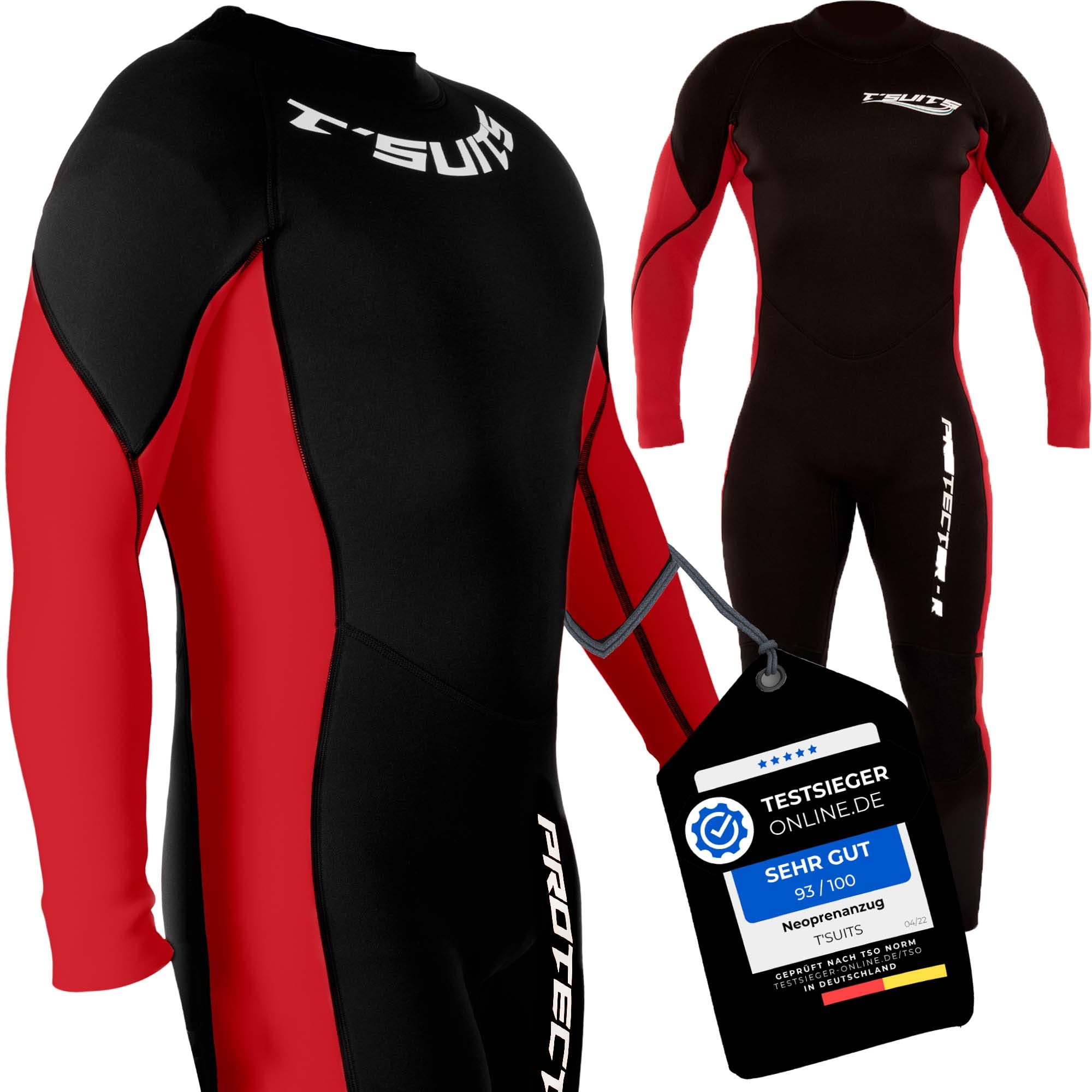 T´SUITS Neoprenanzug Herren [3mm, Lang, Protector-R] | Tauchen, Schwimmen, Surfen, Kiten, Wasserski, Rafting - Jetzt Größe Wählen (XL)