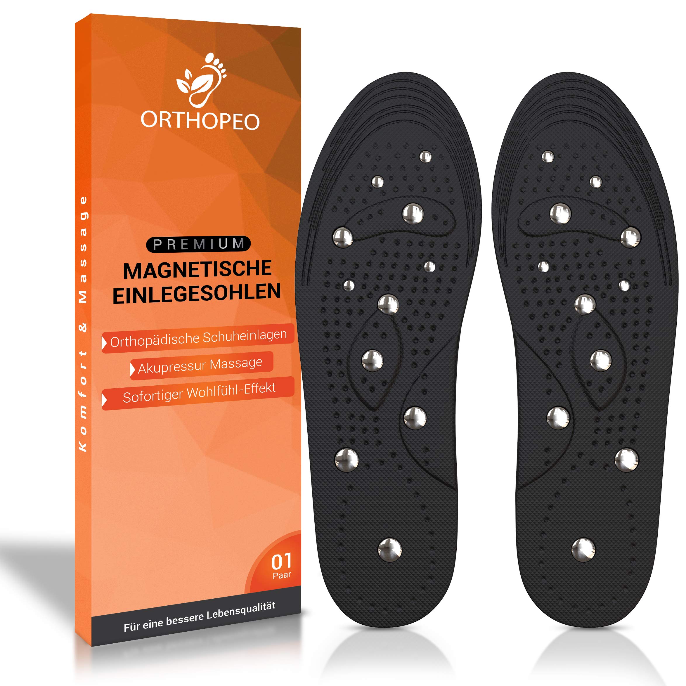 ORTHOPEO© Akupressur Einlegesohlen mit Magneten I Damen & Herren