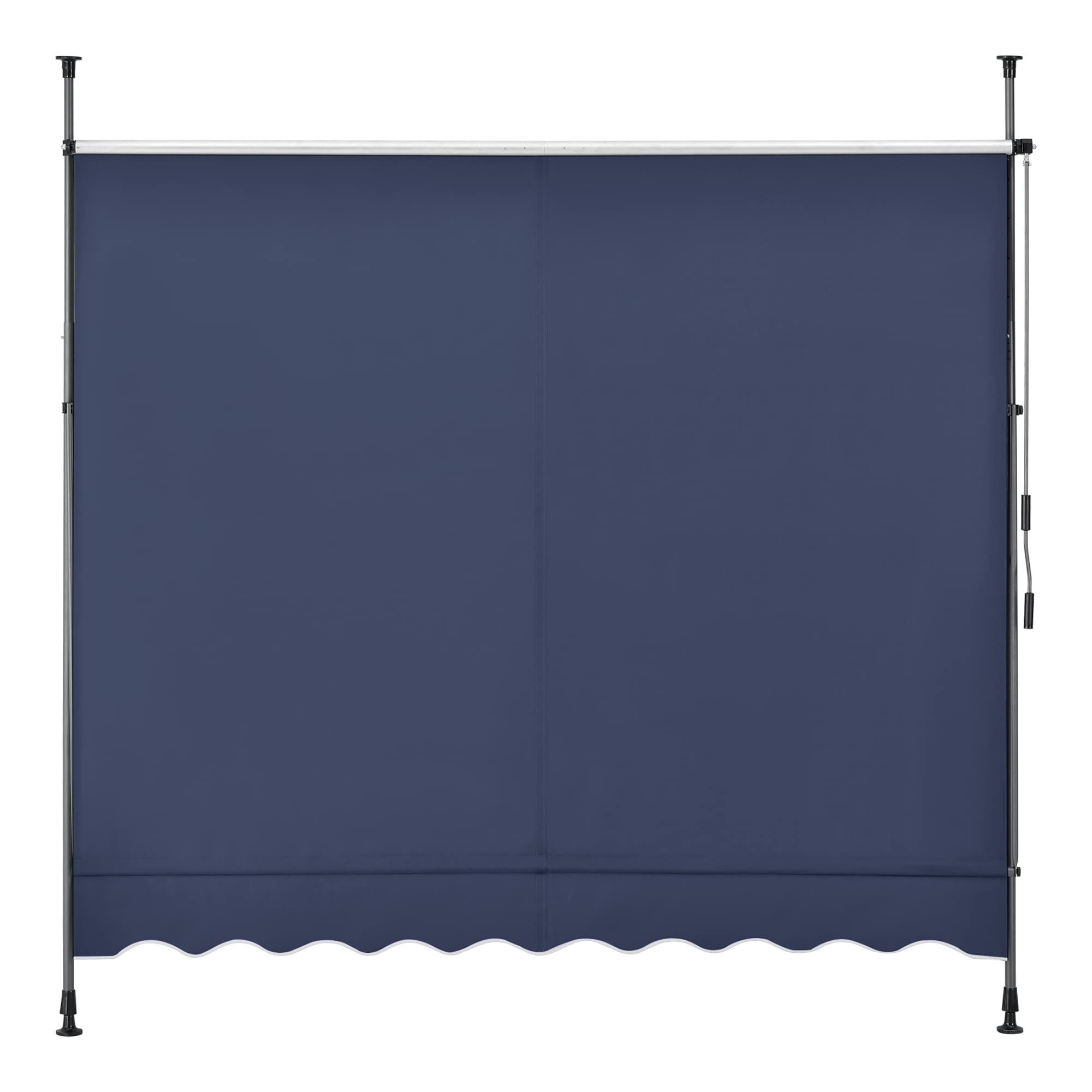 pro.tec Klemmmarkise Stem Markise ohne Bohren 300 x 120 x 220-309 cm Balkonmarkise mit Handkurbel Sonnenschutz Stahlgestell Dunkelblau