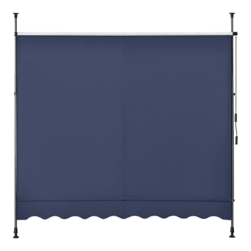 pro.tec Klemmmarkise Stem Markise ohne Bohren 300 x 120 x 220-309 cm Balkonmarkise mit Handkurbel Sonnenschutz Stahlgestell Dunkelblau