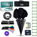 VICTOREM Ultimate Speed & Agility Trainingsset – Widerstands Bänder, Koordinationsleiter, Sprintfallschirm, Fitnessband, Fitness Workout Set geeignet für Fußball, Basketball, Handball, Leichtathletik