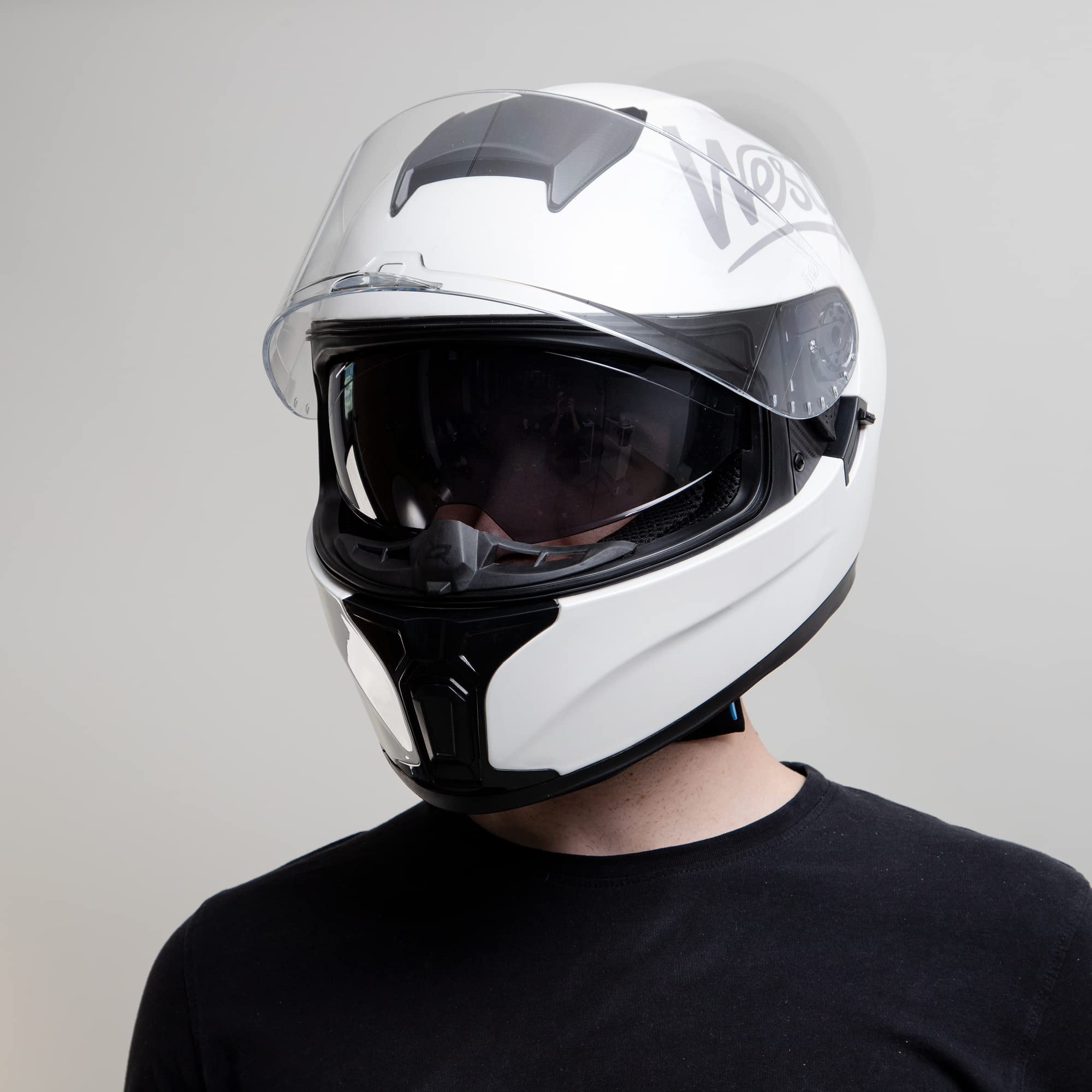 Westt Integralhelm Fullface Helm Motorradhelm mit Doppelvisier Sonnenblende Herren Damen Touring Racing Roller Moped Mofa Scooter Chopper Helm Motorrad, ECE DOT Zertifizierung, schwarz, L (57-58 cm)