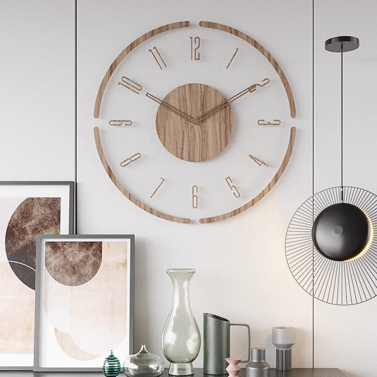 Rebolet | Nordora – Nordische Wanduhr aus Holz, lautloses Design