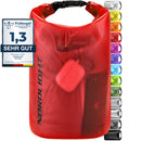 Nordlight Dry Bag 2L Wasserdichter Beutel - (Rot) Wasserdichter Packsack Mit Roll Top Verschluss Und Schultergurt | Schwimmen, Baden, Strand, Kanu, Stand Up Paddling, Tauchen