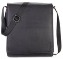 LEABAGS Leder Umhängetasche Herren & Damen I Echtleder Laptoptasche bis 13 Zoll I Messenger Bag mit Schultergurt I Schultertasche I Arbeitstasche I Tragetasche I Handtasche I Nappa Schwarz