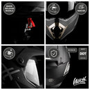 WESTT Cross X Motorrad-Helm I Motocross-Helm I Motorradhelm schwarz-matt I Motocross-Helm mit Visier I Cross-Helm-Herren I Fullface-Helm I MTB-Helm I Quad-Helm I ECE Zertifiziert I Größe L