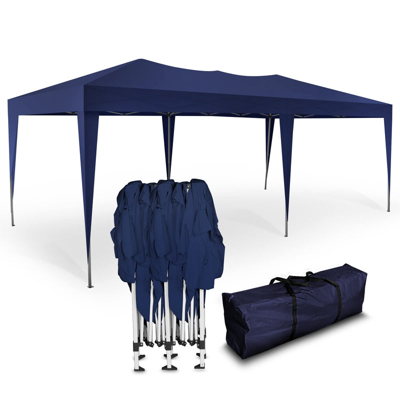 Kronenburg Faltpavillon wasserdicht Pavillon, Gartenzelt, 3x6 m - mit UV Schutz 50+, Blau