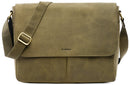 LEABAGS Hobart Umhängetasche aus echtem Büffel-Leder im Vintage Look - Olive