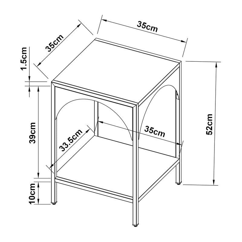 [en.casa] Standregal Akaa Dekoregal mit 3 Ablagen Mehrzweckregal Beistelltisch stehend Pflanzenregal Schmales Regal für Wohnzimmer Büro Schafzimmer 52x35x35cm Weiß