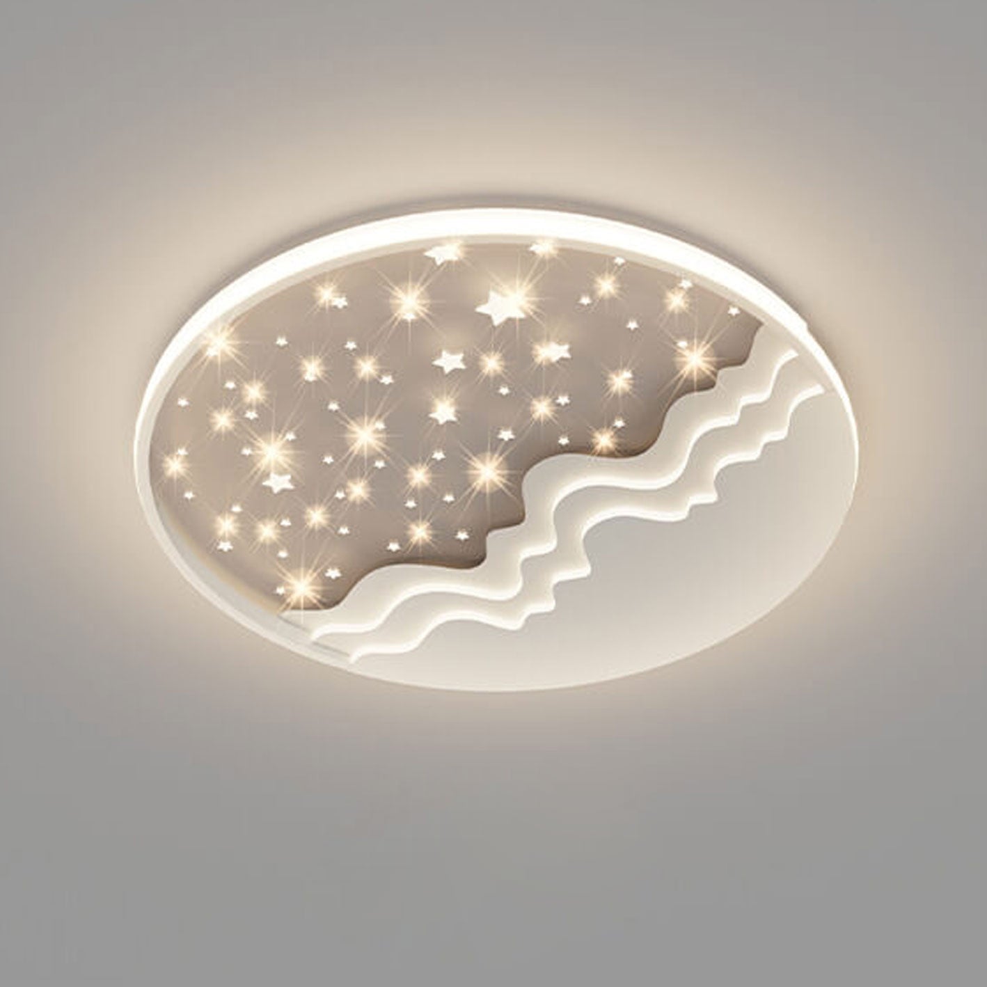 Rebolet| LunaAura LED-Deckenleuchte | Himmlisches Mond-Stern-Design