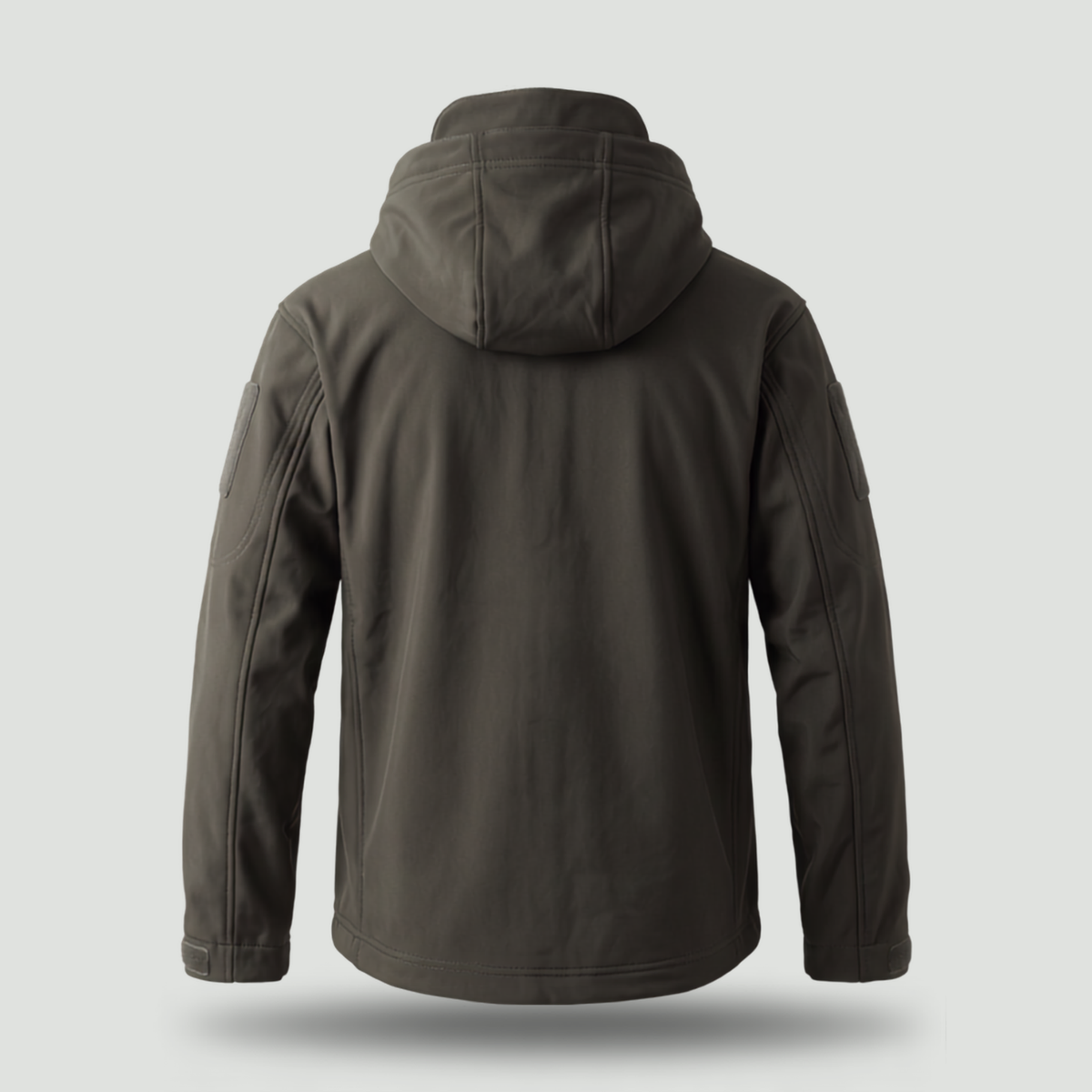 Herren Softshelljacke – Fleece-gefüttert, Kapuze, Militärstil