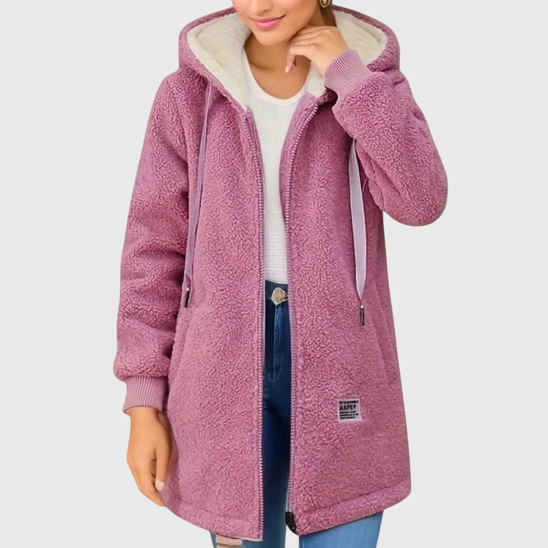 Damen Fleecejacke mit Kapuze & Taschen – CozyWarm Birgitta