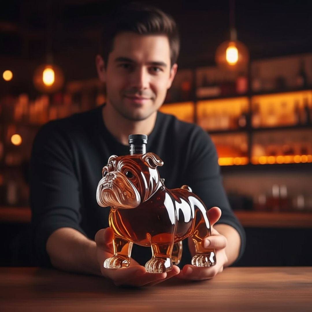 Rebolet | Handgefertigte Flasche aus Glas in Hundeform – Hundeliebhaber lieben sie