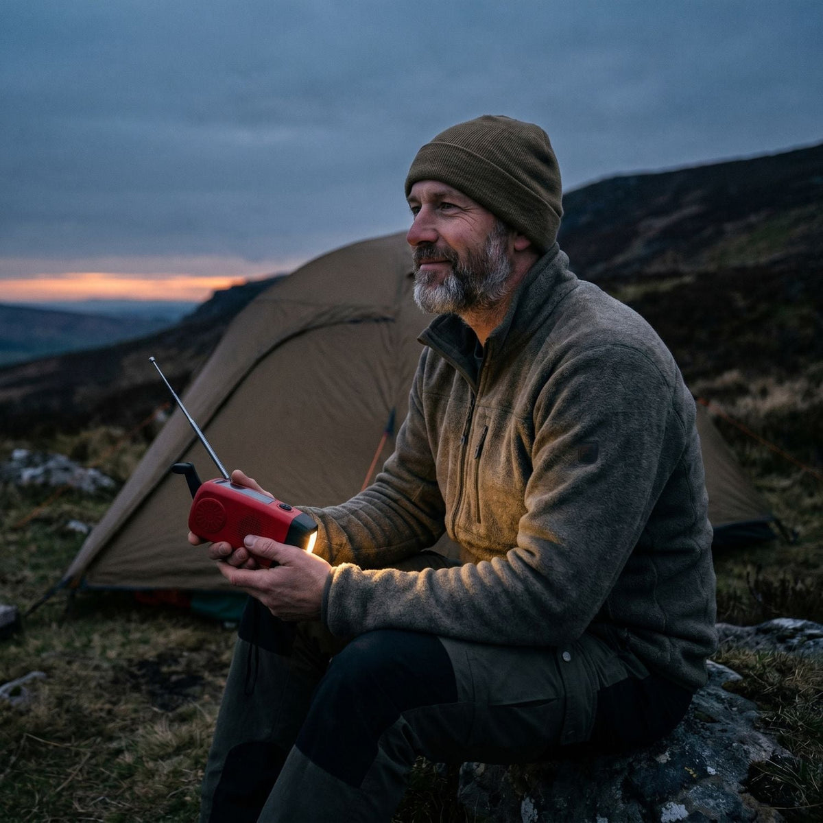 Notfall-Kurbelradio – Solar- und USB-wiederaufladbares Wetterradio mit Taschenlampe