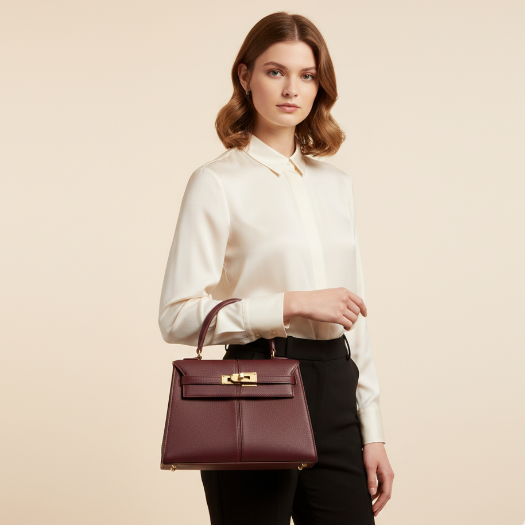 Große quadratische Handtasche mit Tragegriff