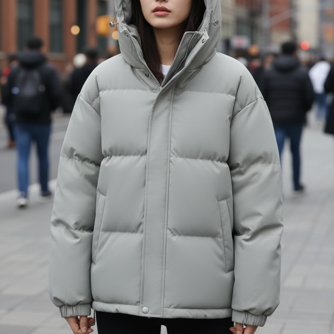 Damen Steppjacke wasserabweisend & leicht | Wintermantel mit Kapuze – Nordlys Puffer