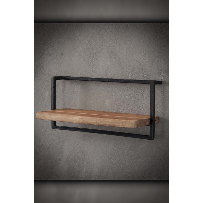 Rubjerg Design Wandregal Edge 65cm Metall/Akazie massiv natur