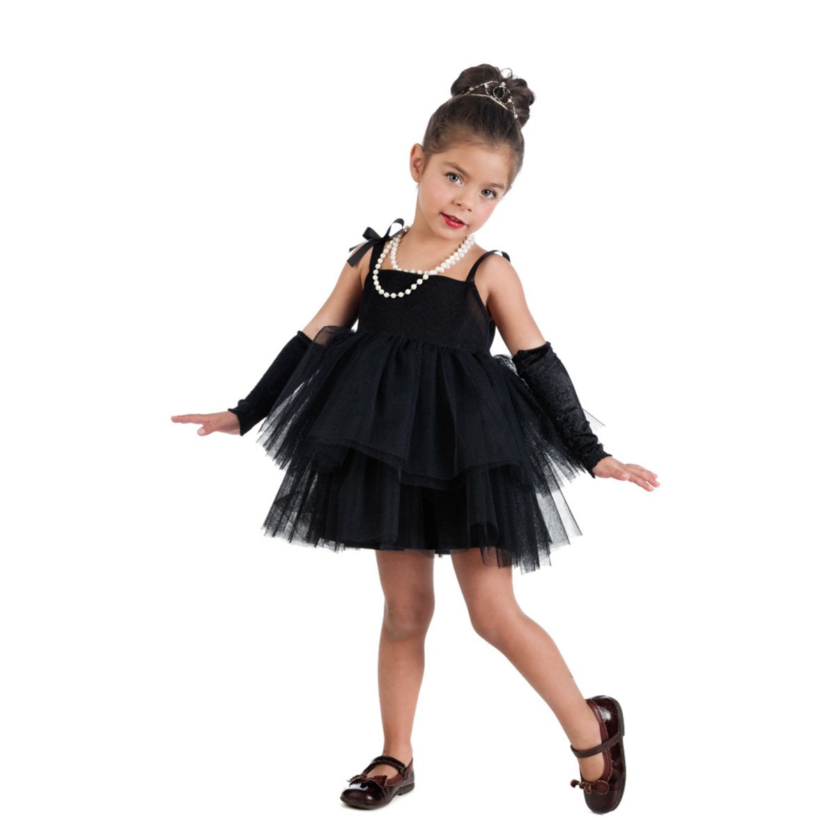 Limit Sport Hollywood Filmstar Kostüm Kinder Ballerina Kleid Mädchen mit Stulpen schwarz - 4 Jahre