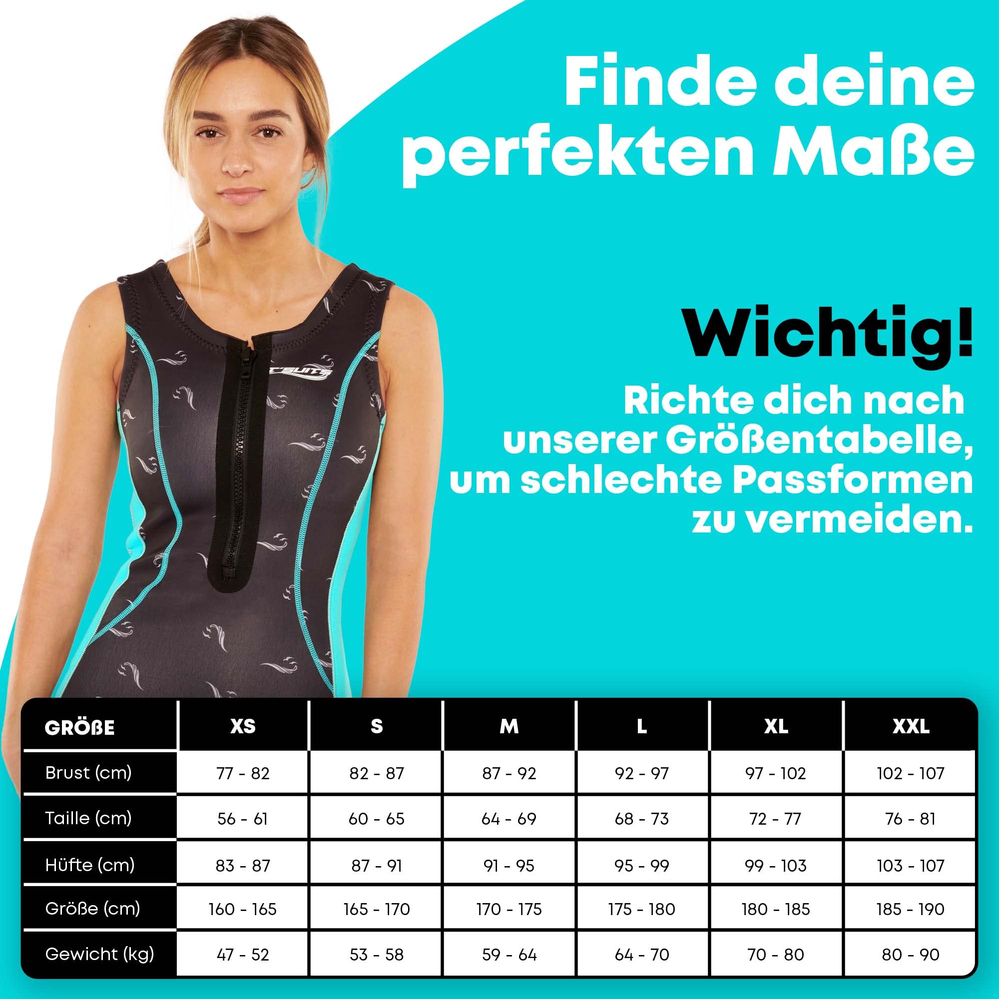 T´SUITS Neoprenanzug Damen [2mm, Badeanzug, Guardian-I] | Tauchen, Schwimmen, Surfen, Kiten, Wasserski, Rafting - Jetzt Größe Wählen (XL)