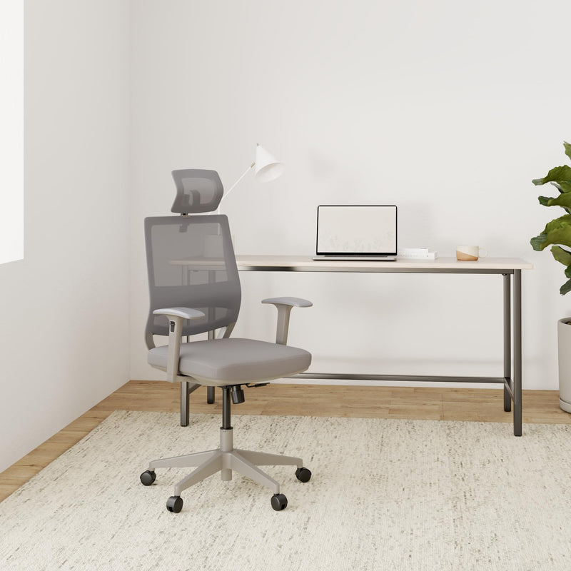 VALKENSTOL M2 Ergonomischer Bürostuhl Grau Schreibtischstuhl Grau Bürostuhl Ergonomisch Bürostühle Bürostuhl Beige 150 kg PC Stuhl Büro Ergonomic Office Chair