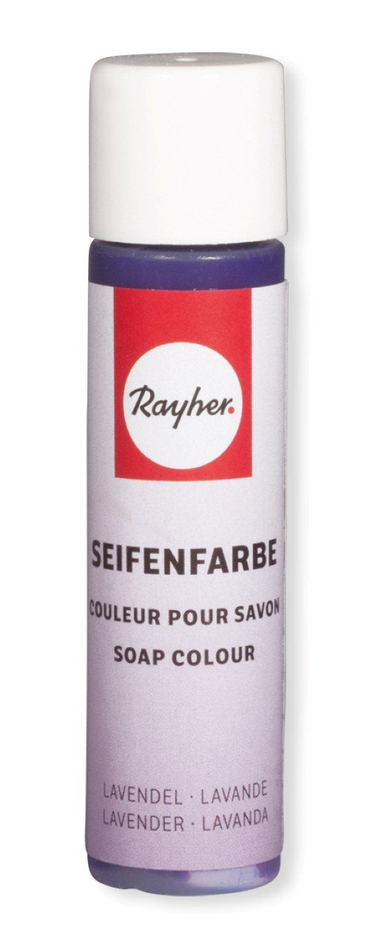 Rayher Hobby 34246312 Seifenfarbe, 10 ml, geruchsneutral, 100% vegan, schadstofffrei und ökologisch abbaubar, im wiederverschließbaren Kunststofffläschchen mit Schraubdeckel, gut dosierbar, lavendel