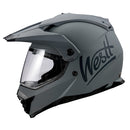 Westt Motocross Helm Fullface MTB Motorradhelm Integralhelm Crosshelm Helm Motorrad MTB Enduro Quad Helm Motorrad mit Doppelvisier Sonnenblende Herren Damen ECE DOT Zertifiziert, grau, XL (61-62 cm)