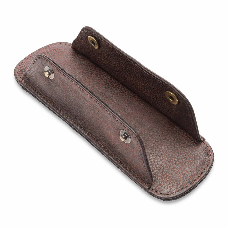 Leabags Leder Schulterpolster 17 x 5 x 2 cm I Taschen Anti-Rutsch Rutsch-Stopp Funktion I Echtleder Gurtpolster mit Druckknöpfen I Schultergurt Polster I Schulterriemen Polster I Walnut