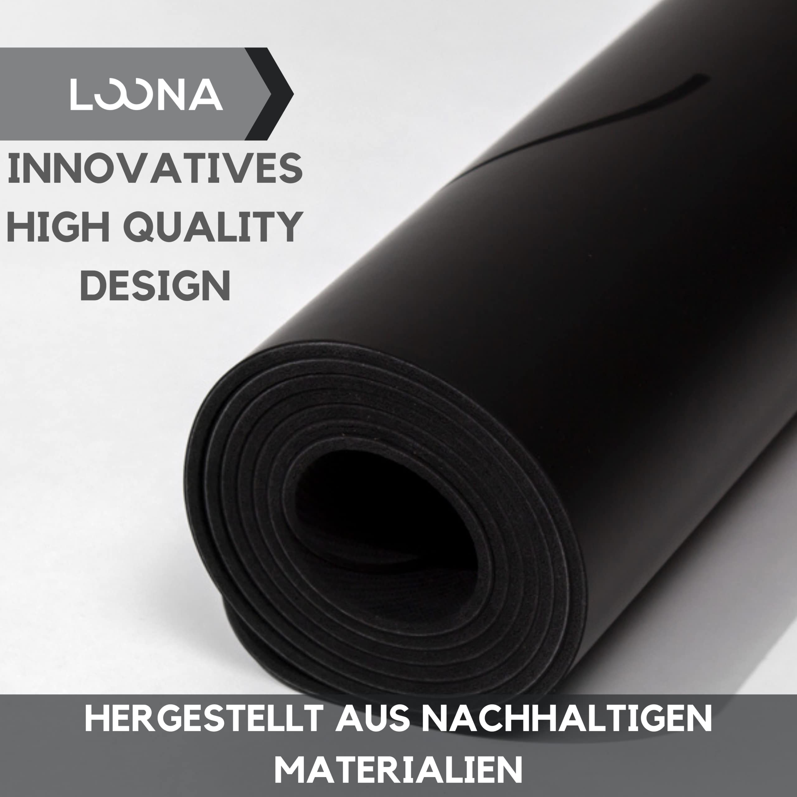 Loona Gym – High-Performance Dynamic Yoga-Matte, Gymnastikmatte, gepolstert & rutschfest für Fitness, Pilates & Gymnastik, mit Markierungen für Übungen - 183 cm x 68 cm - 5 mm stark